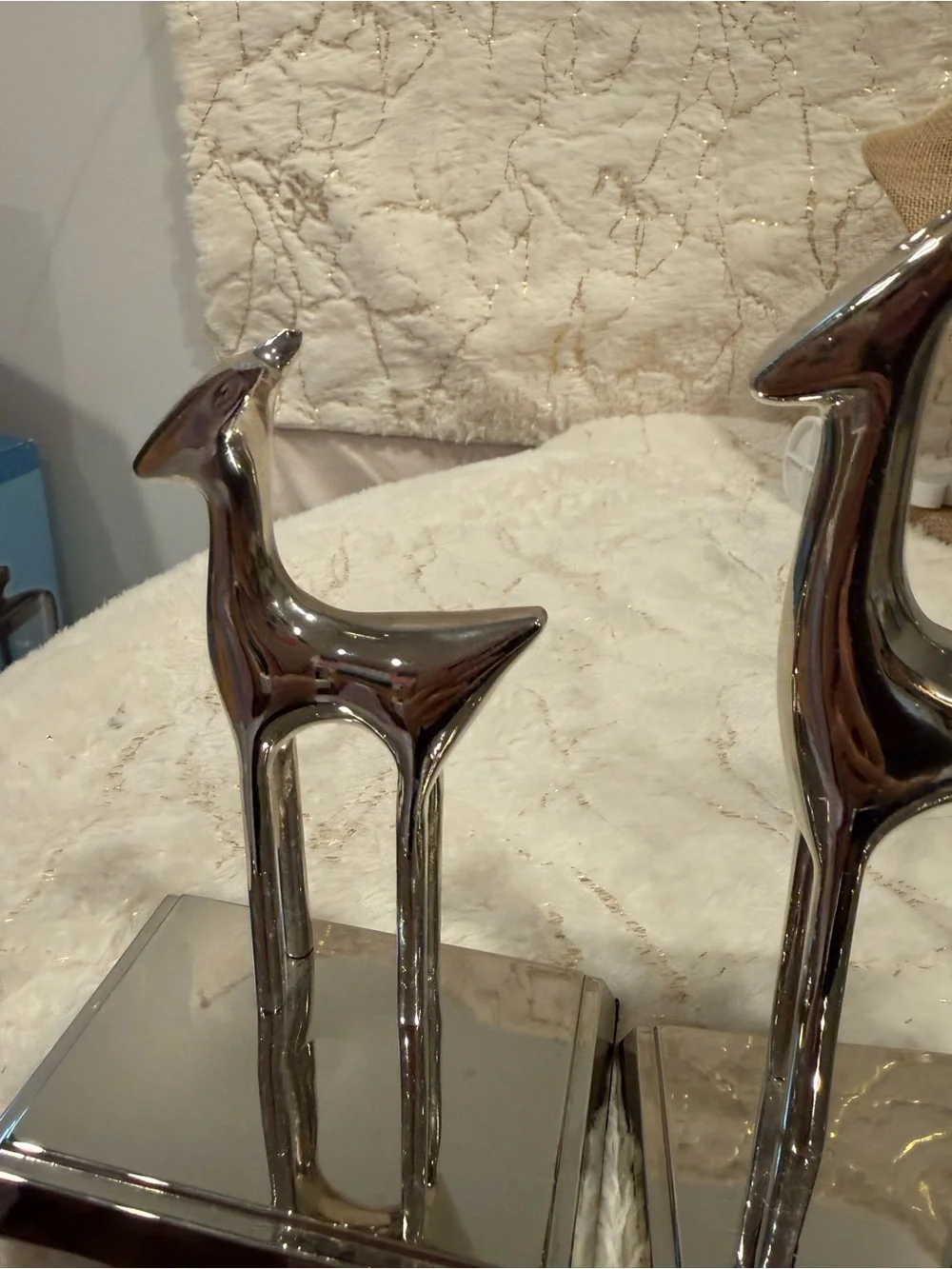 Silver Reindeer Decorative Wall Hook (Set of 2)